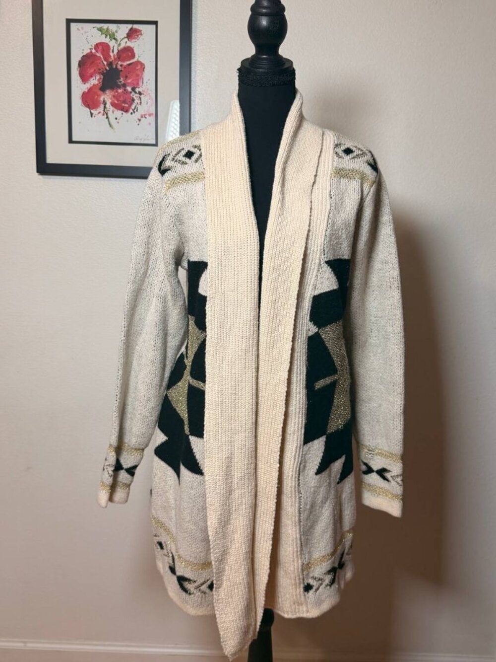 Northern Angel Aztec Print Duster Cardigan Boho Western Style, Coachella Festi